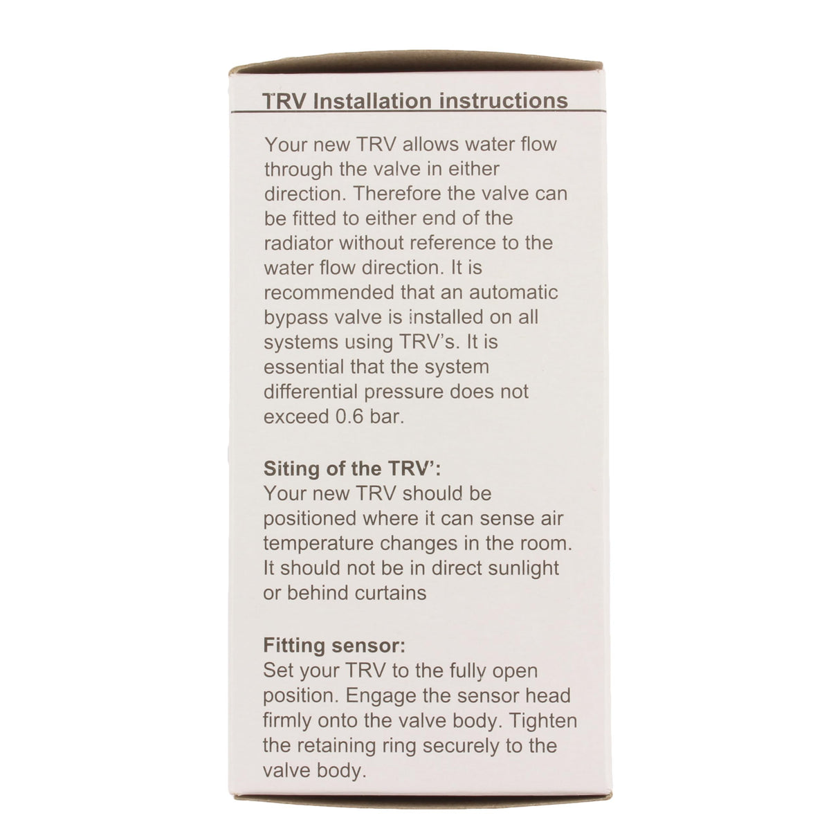 MYSON Thermostatic Radiator Valve Replacement Head Only TRV 2 Way