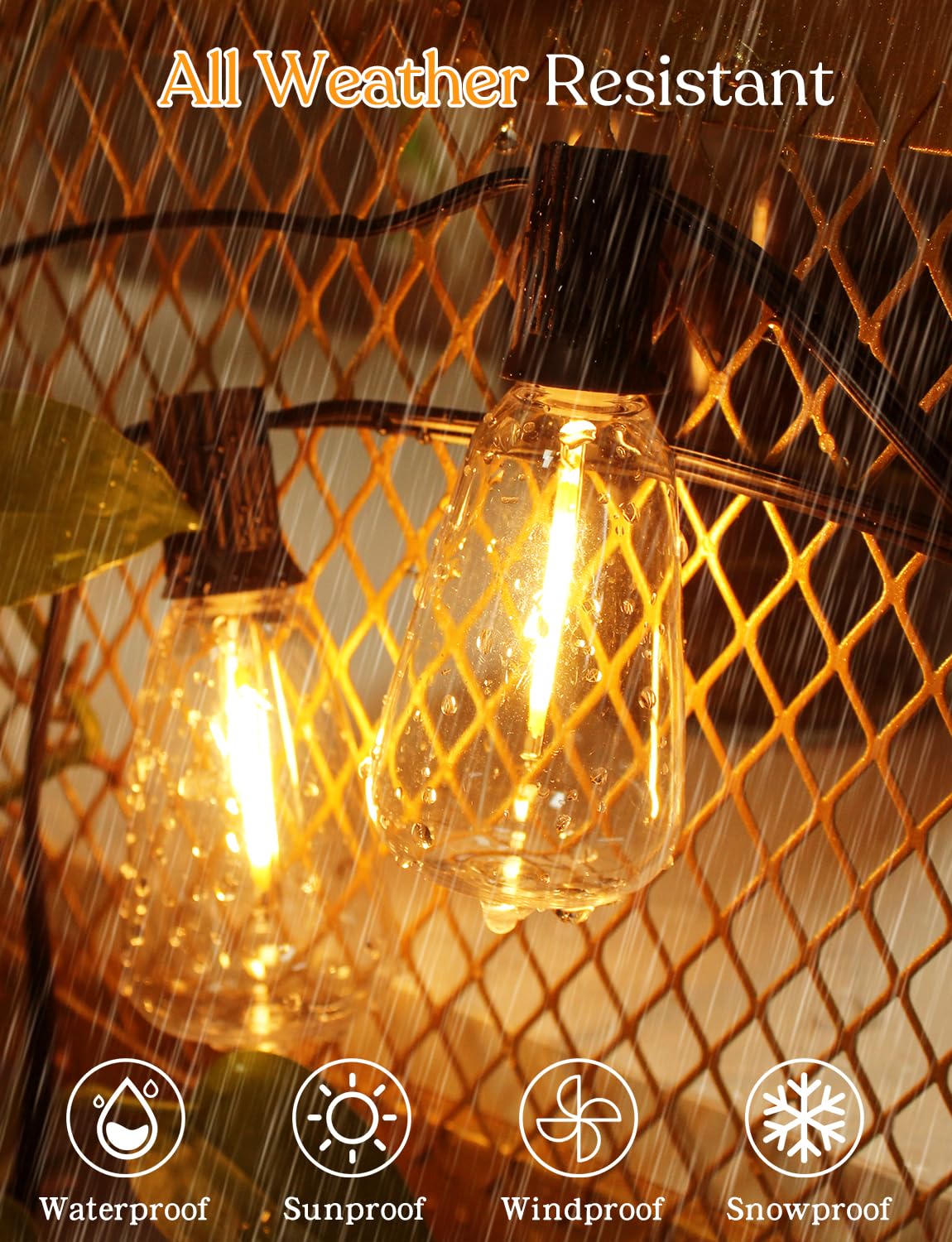 YOYONACY 200FT Outdoor Lights for Patio – Dimmable String Lights for Outside with Remote – LED Hanging Lihgts Waterproof Shatterproof ST38 Edison Bulbs for Backyard Cafe Bistro Porch Christmas Party