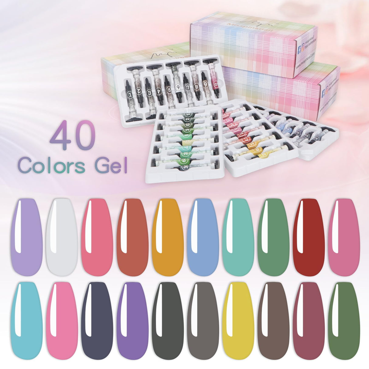 Gel palette Painting gel for nail art 40colors individual squares UV LED Gel for Nail Art DIY