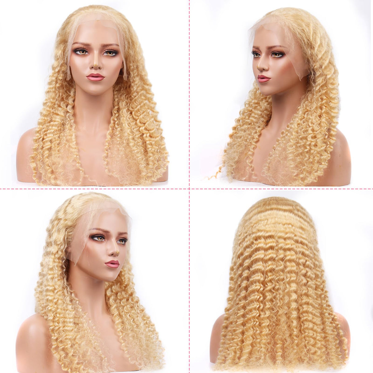 Boyusijf 613 Lace Front Wig Human Hair 613 Blonde Deep Wave 13x6 HD Transparent Lace Front Wig Human Hair Pre Plucked Blonde Wig Human Hair with Baby Hair 180% Density for Women(30inches 613 13x6 Wig)