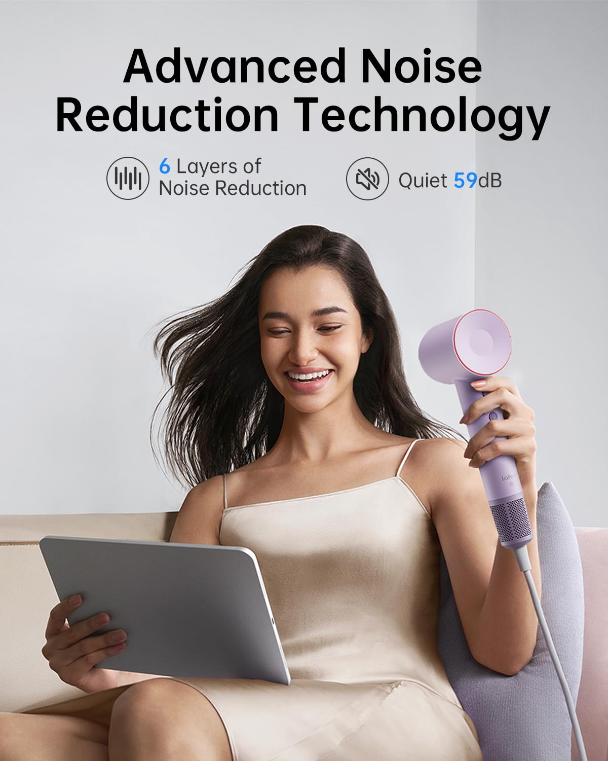 Laifen Hair Dryer SE, 200 Million Negative Ionic Blow Dryer with 105,000 RPM Brushless Motor 1400W Powerful Fast Drying High-Speed Low Noise Hairdryer with Magnetic Attachments