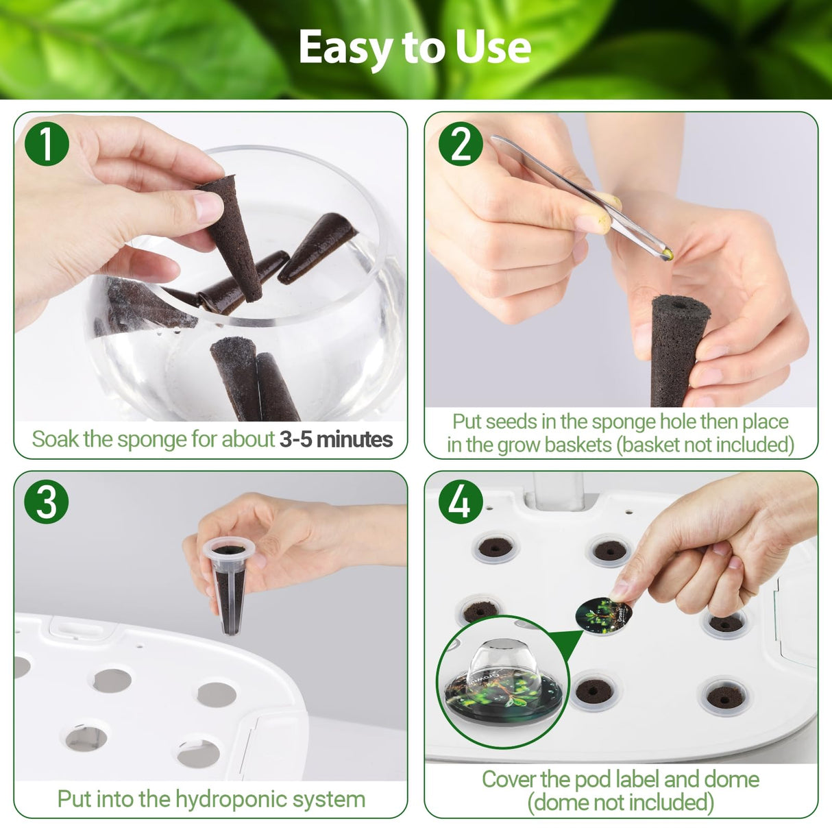 Growell 280Pcs Hydroponic Pods Kit, Seed Starter Refill for Indoor Garden