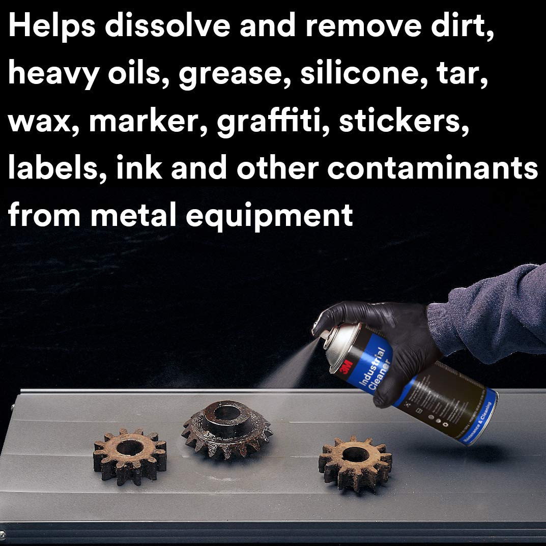 3M Industrial Cleaner and Degreaser, Citrus Base, Net Wt 18.5 oz, Removes Sticky Residue, Dirt, Grease, Grime, Tar, Oil and Ink in Seconds, Non-Corrosive