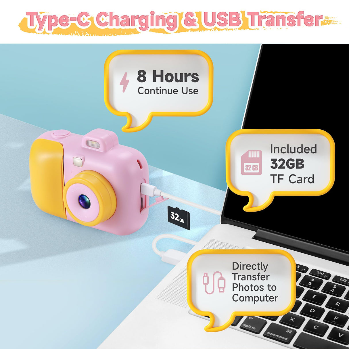 Kids Camera Instant Print for Girls Boys Age 3-12 Kids Toys, 12MP 1080P Kids Digital Cameras Christmas Birthday Gifts for 4 5 6 7 8 9 10 Year Old Girls, Toddler Camera