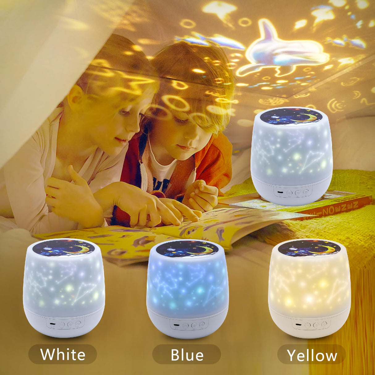 LytRdIt 21 Sets of Films, Kids Night Light Projector, Star Galaxy Projector with 360 Rotating for Kids Baby Girls, Birthday, Christmas, Nursery, Room Decor