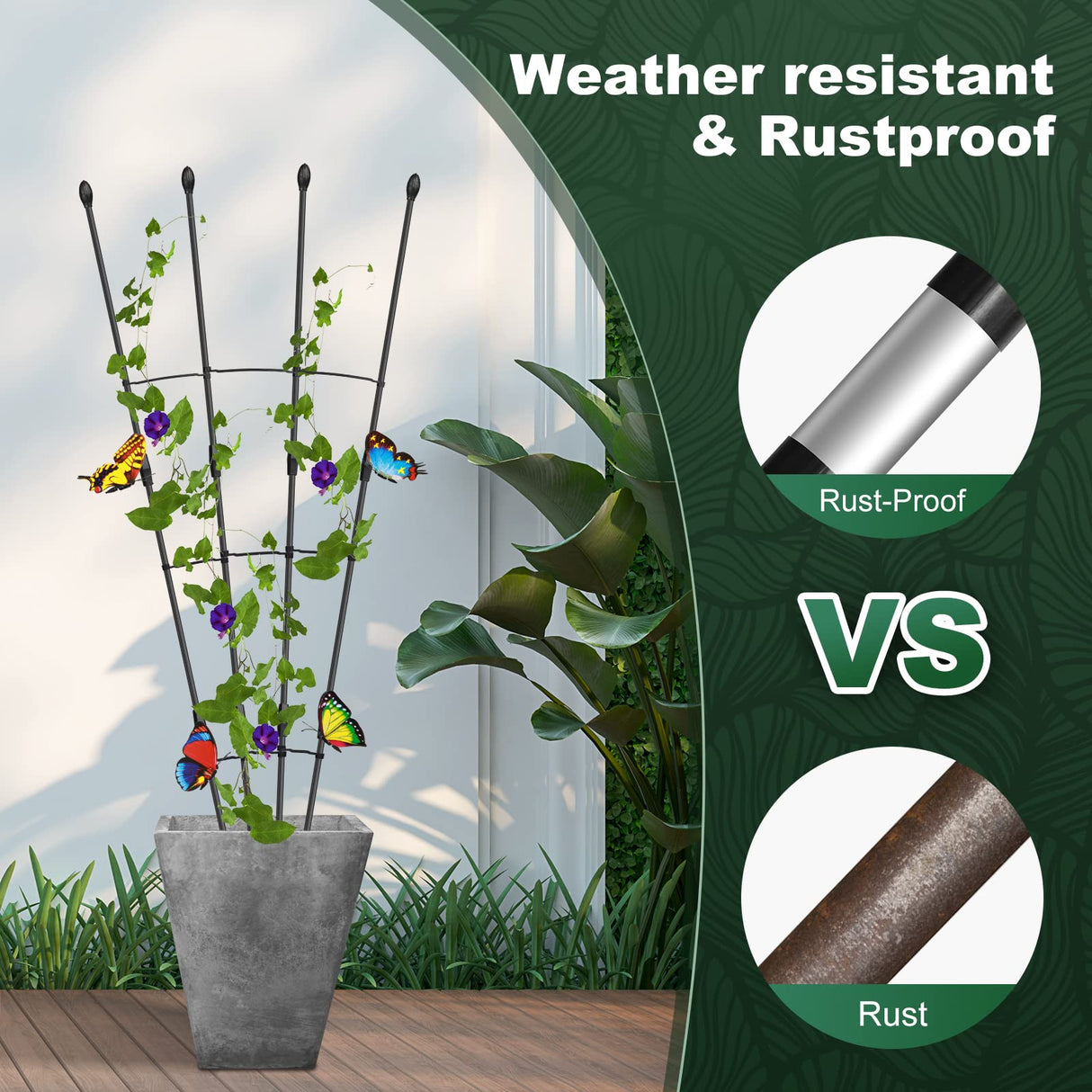 Antizz 47in Garden Trellis for Potted Climbing Plants Outdoor Indoor