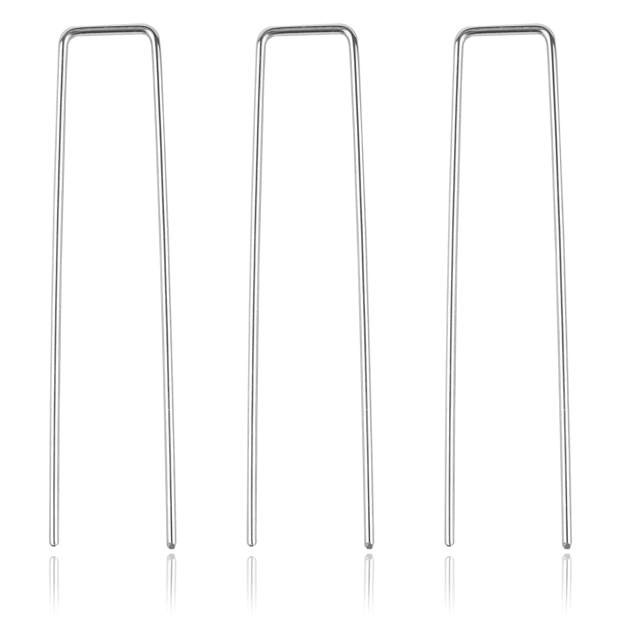 Super Geotextile Landscape Staples - Heavy Duty 11 Gauge Galvanized U-Shaped Sod Pins for Weed Barrier and Landscaping Fabric Stakes - 1" x 6" (100 pcs)