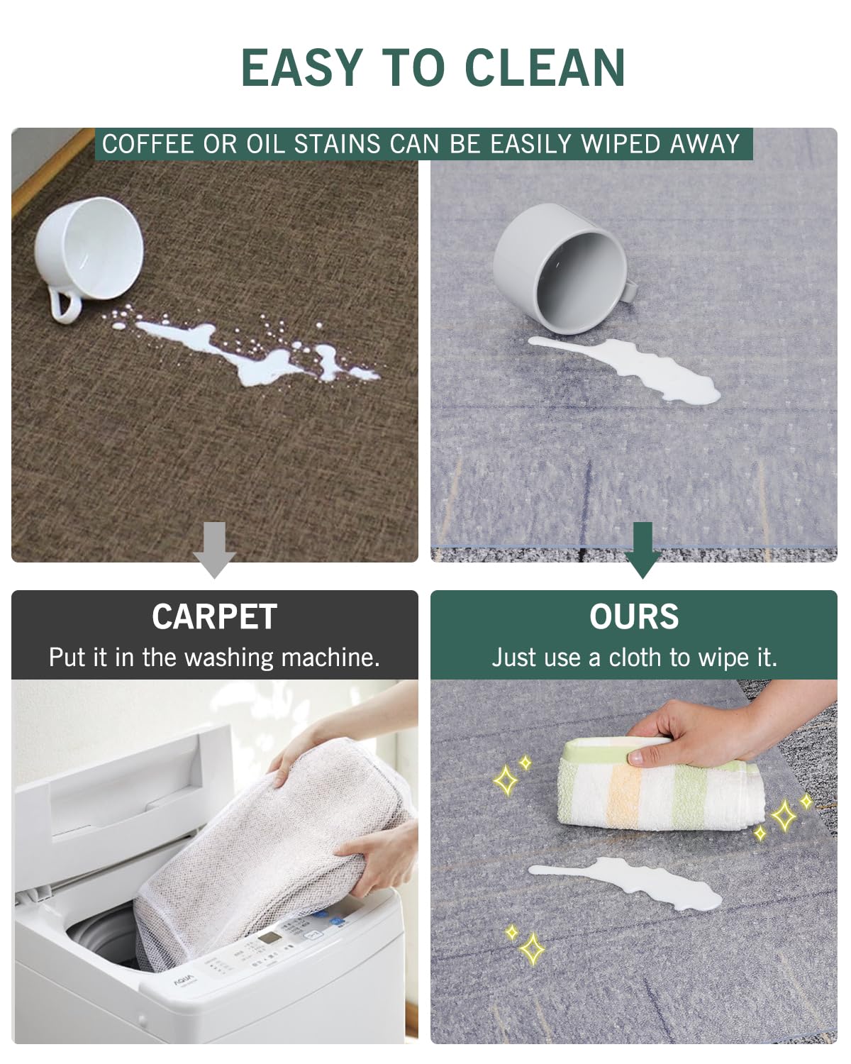 Desk Chair Mat for Carpet, 46"x 60" Anti-Slip Waterproof Plastic Rolling Chair Floor Mat for Home Office, Clear Heavy Duty Easy Glide Computer Chair Mat, Carpet Protector Mat for Office Chair