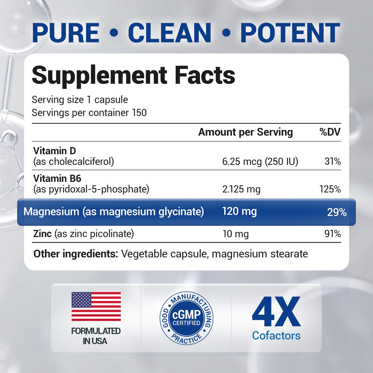 Dr. Berg Maximum Strength 4-in-1 Chelated Magnesium Glycinate with Clean, Potent & Pure Ingredients | 4X Lab-Tested & Verified | USA Formulated Magnesium Supplement Capsules | 150 Capsules