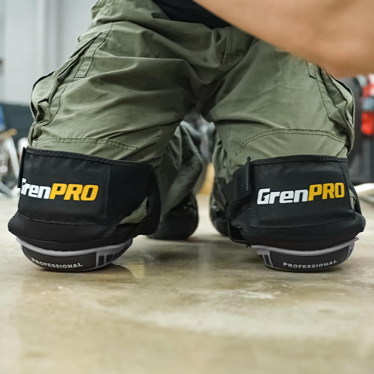 GRENPRO Professional Knee Pads for Work,Heavy Duty Thick Foam Knee Pads Tools, Knee Pad with Soft Gel Cushion for Construction, Work, Flooring, Gardening, Cleaning, Tiling,Gray