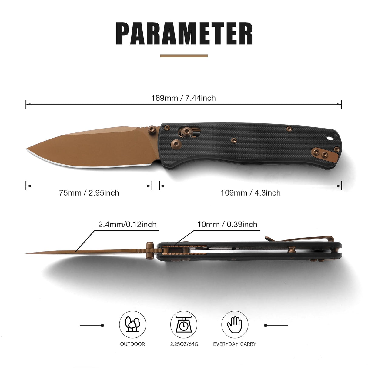 VIRENKNIFE Folding Pocket Knife,Lightweight Pocket Knife 2.95'' 14C28N Steel Blade G10 Handle Small EDC Knife with Pocket Clip,Crossbar Lock,Sharp Camping Survival Hiking Knife Gifts for Men Women