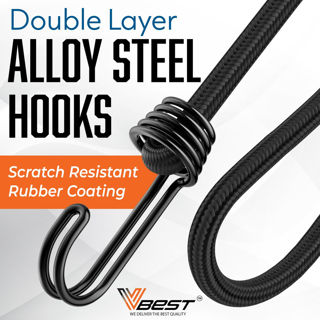 VBEST Heavy Duty Bungee Cords with Hooks - 10 Piece 18 Inch Bungie Cords Set