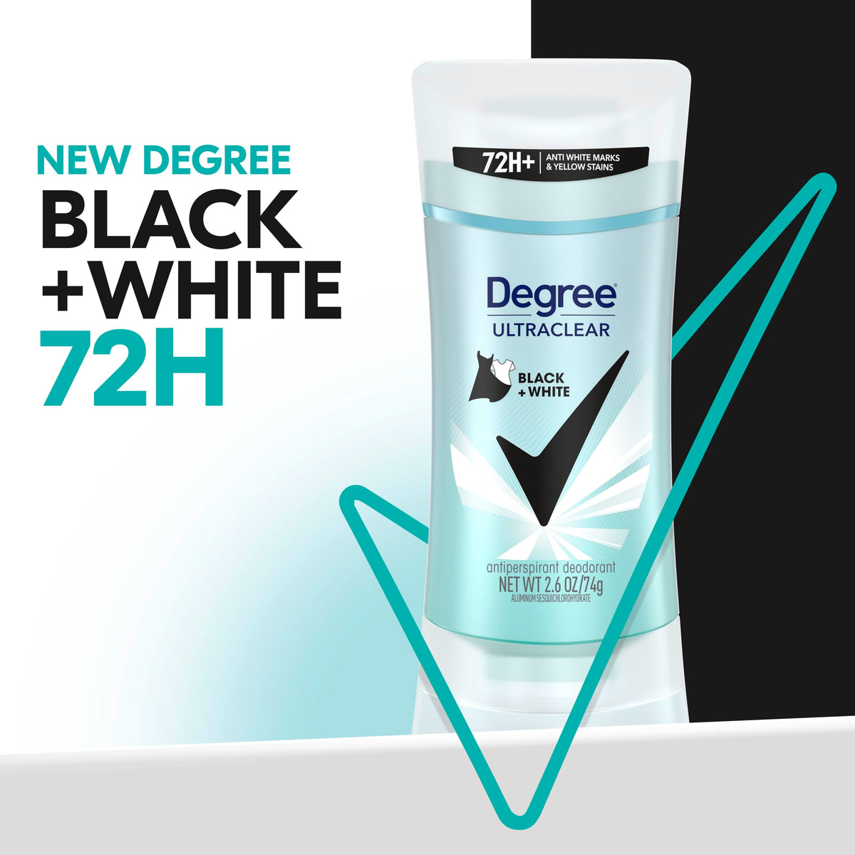 Degree Women's Black+White 4 Count Antiperspirant Balm 2.6 oz - Protects from Deodorant Stains, Fresh Scent, 48H Non-Stop Protection