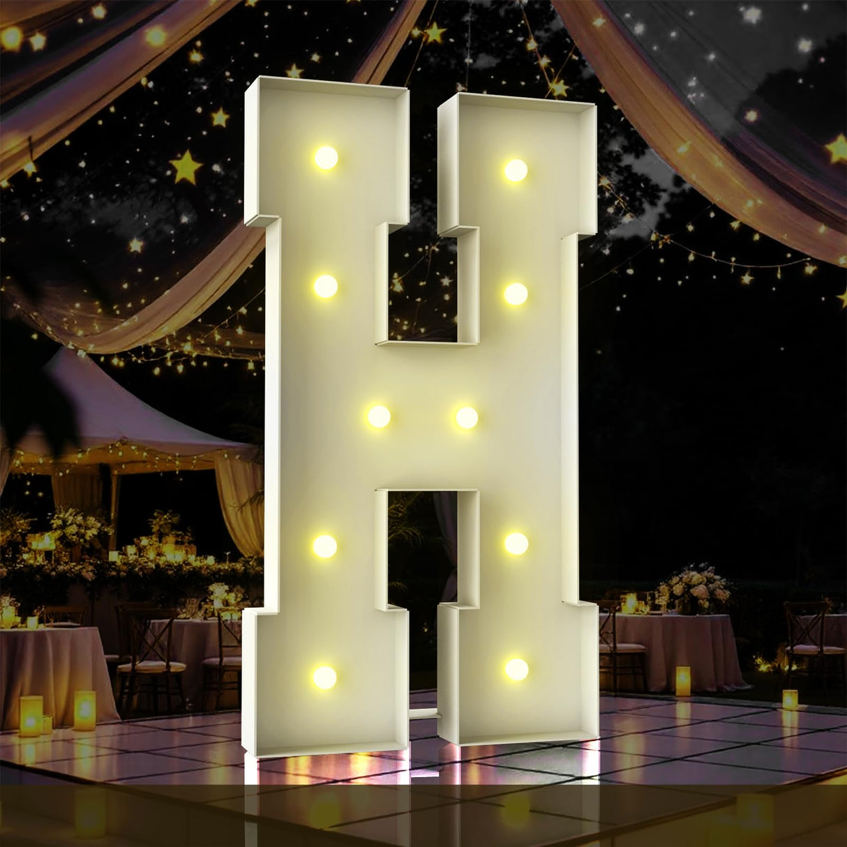 4FT Marquee Light Up Letter,Marquee Letters 4 Feet Tall, Large Led Sign for Baby Shower,Party,Birthday Decorations,Graduation,Prom(Letter H)