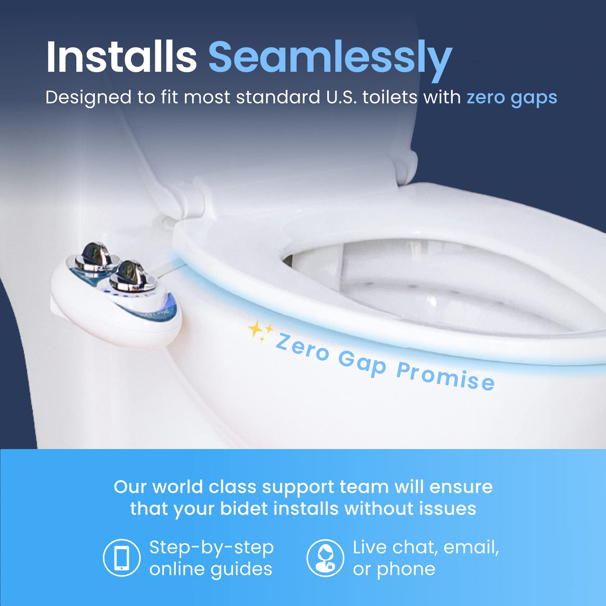 LUXE Bidet NEO 320 - Warm Water, Dual Nozzle, Self-Cleaning, Non-Electric Bidet Attachment for Toilet Seat, Adjustable Water Pressure, Rear & Feminine Wash (White)