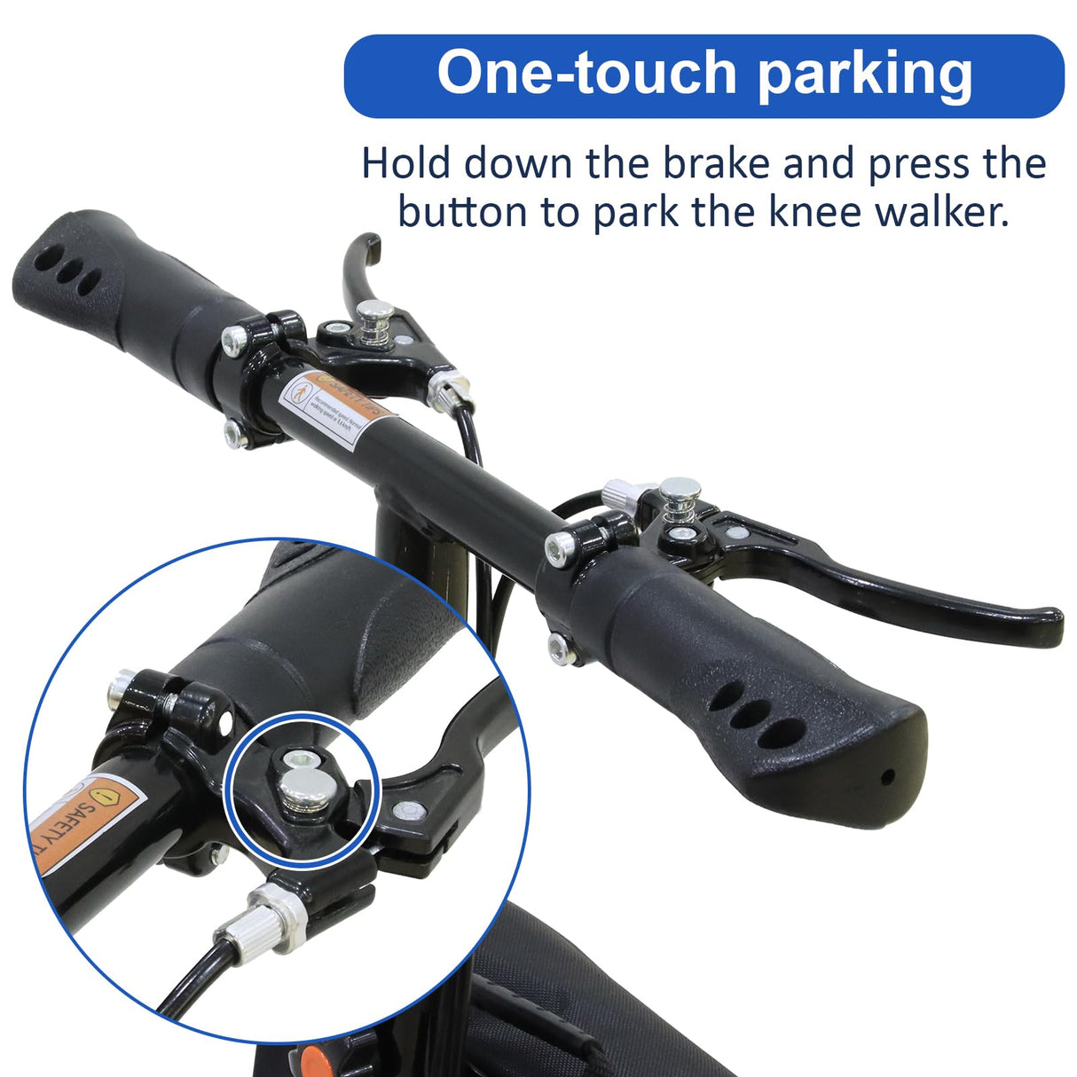 BlessReach Economy Knee Scooter Steerable Knee Walker for Foot Injuries Compact Crutches with Dual Rear on-Wheel Brake and Shock Absorption Under The Knee pad