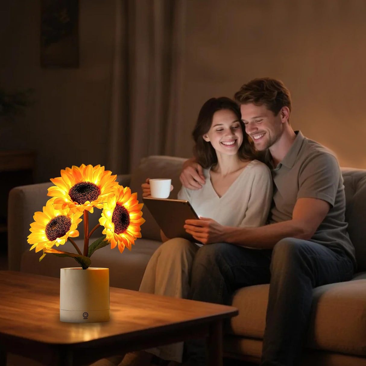 hibeauti Sunflower LED Lamp for Women, Mother's Day Ideal for Bedroom Decor Sunflower Gifts for Mom Grandma Teacher Aunt Girlfriends Coworker Friend Wife Mothers Anniversary Birthday Christmas