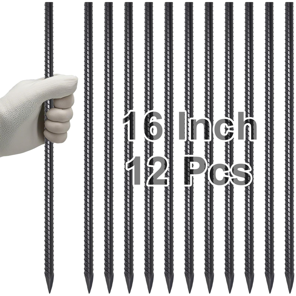 VVOKGO Straight Rebar Stakes 16 Inch Metal Ground Concrete Form Stakes