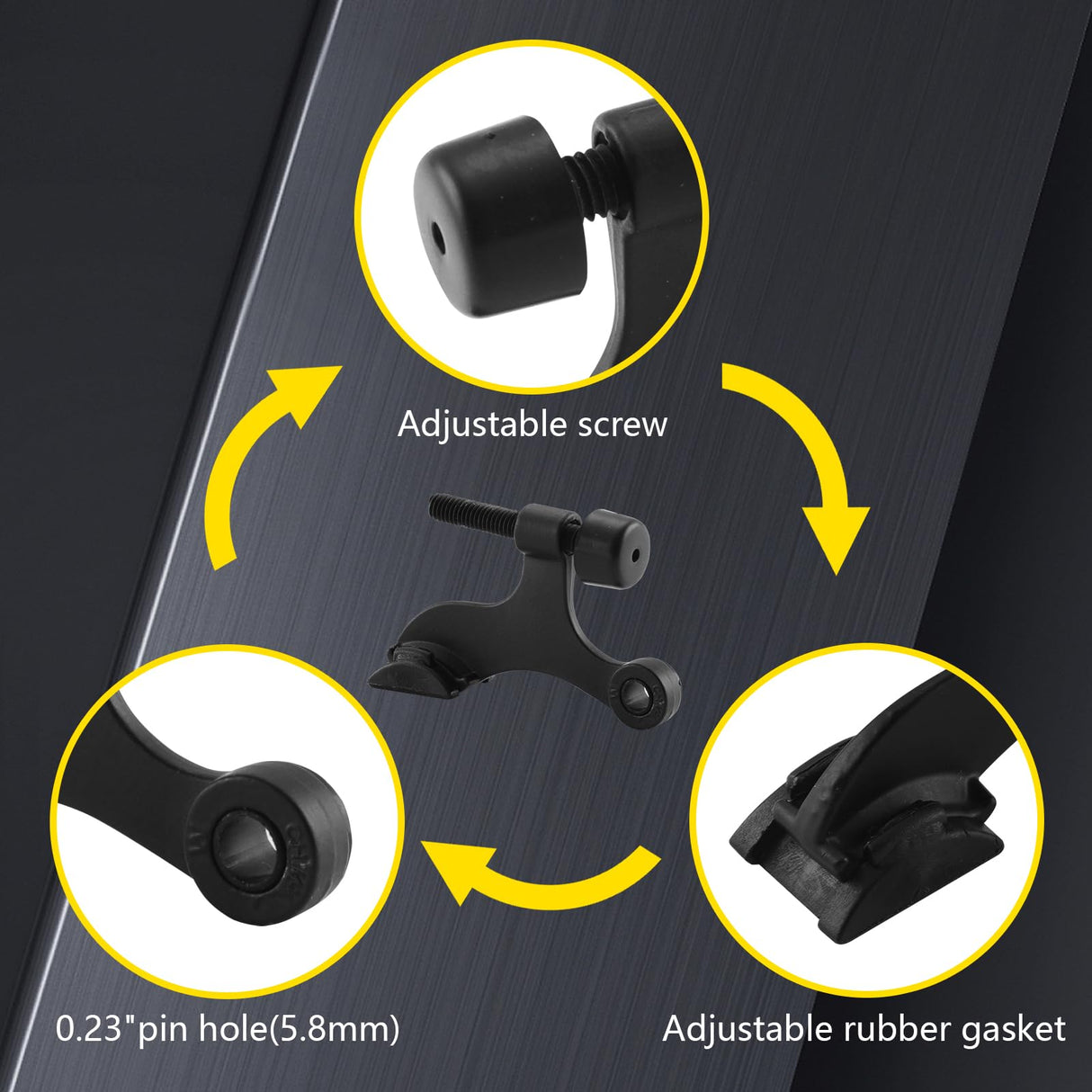 HOME MASTER HARDWARE Hinge Pin Door Stopper, 12 Pack Matte Black Adjustable Heavy Duty Door Stop with Cushioned Plastics Bumper Tips for Durable Use