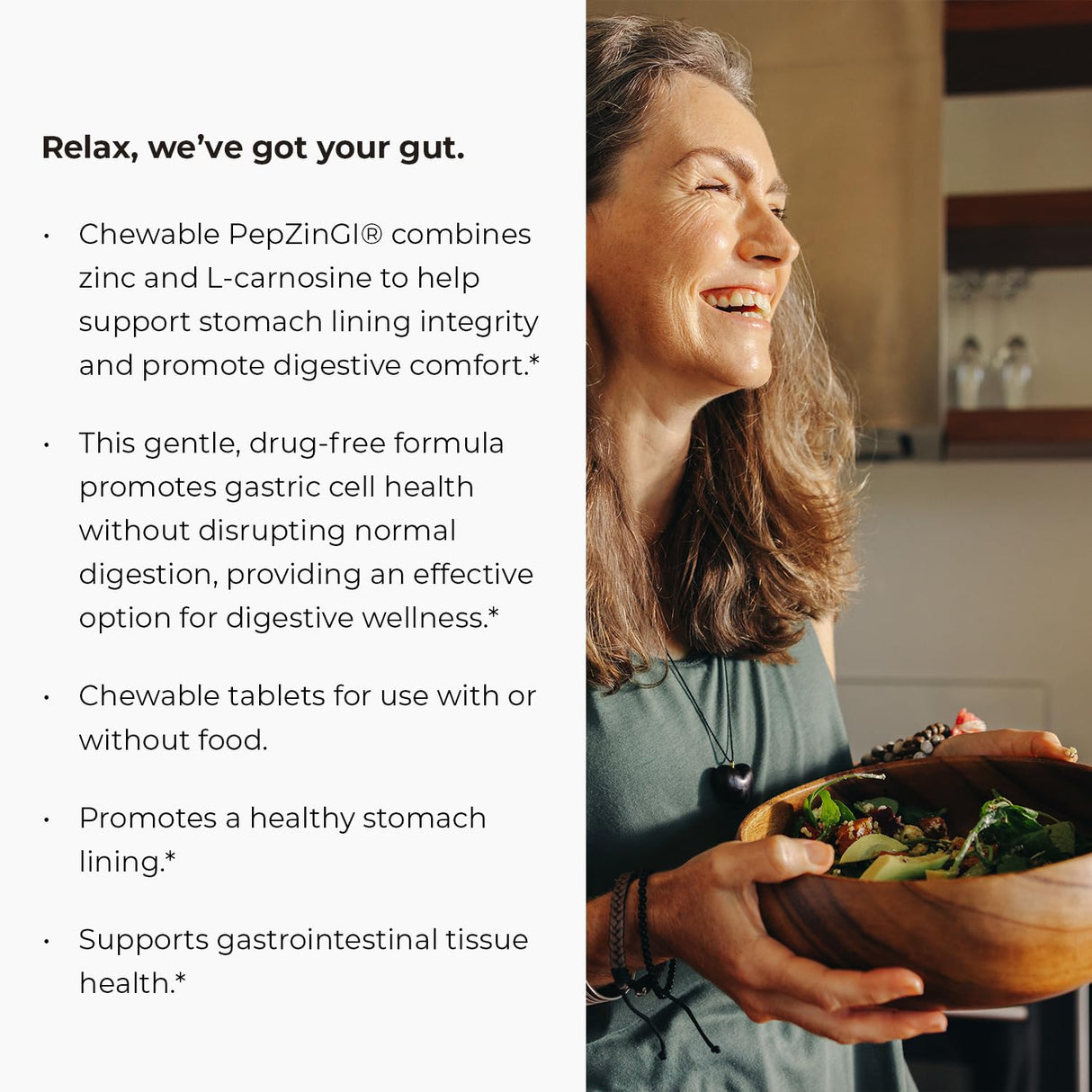 Endur PepZinGI ZINC-CARNOSINE Chewables, Helps Support Your Digestive System for Comfortable Digesting, Gluten Free, 60 Tablets