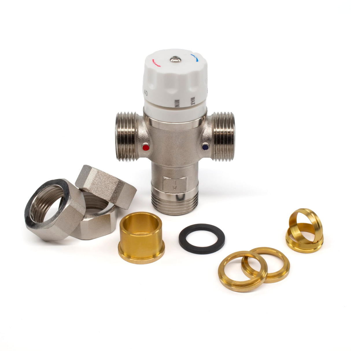 Kudos-Trading - Bastion 22mm Heatguard UFH Blending Valve for Lowering The Water Temperature Required with Water Based Underfloor Heating Systems Thermostatic Mixing Valve for Domestic Hot Water.