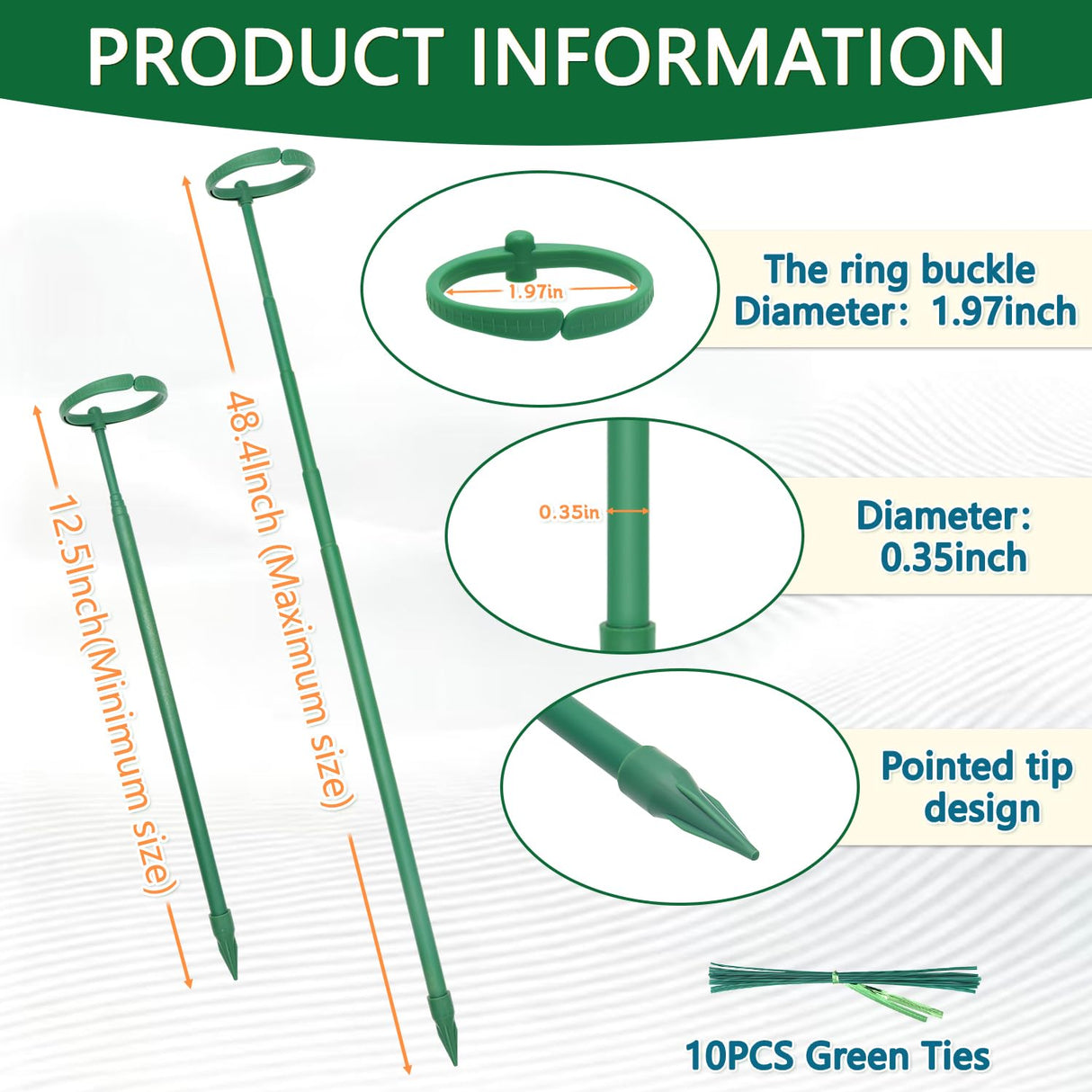Telescoping Monstera Plant Stakes, 12.5-48.4IN Indoor Plant Support- 7Pack