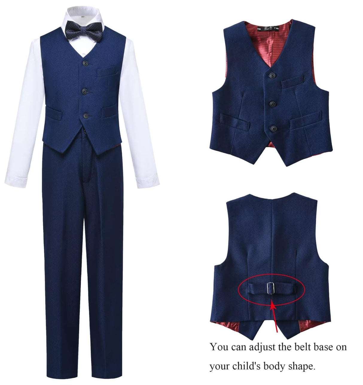 Boys Suit Size 10 Kids Navy Blue Suits for Boys Toddler Suit Set First Communion Suit Ring Bearer Christmas Outfit