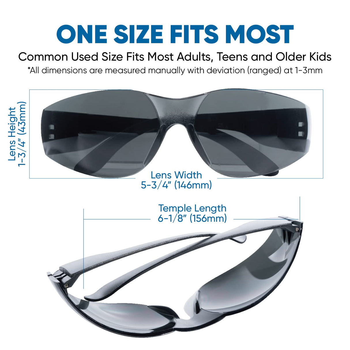 amoolo Tinted Safety Glasses Bulk of 24, Protective Safety Sunglasses, Dark Smoke Lenses for UV Protection, ANSI Z87.1 Impact Resistant Eye Protection for Work, Lab, Construction