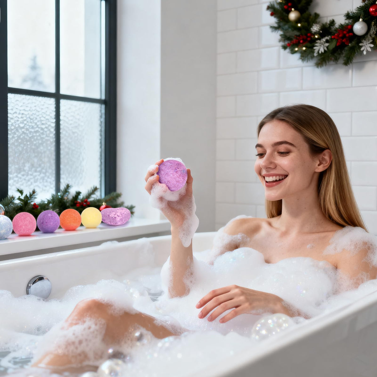 Bath Bomb Advent Calendar 2026, 24 Days Christmas Advent Calendar for Women, 24 Pcs Natural Scents Bath Bombs Birthday Gifts for Mom, Wife, Girlfriend, Sister, Her