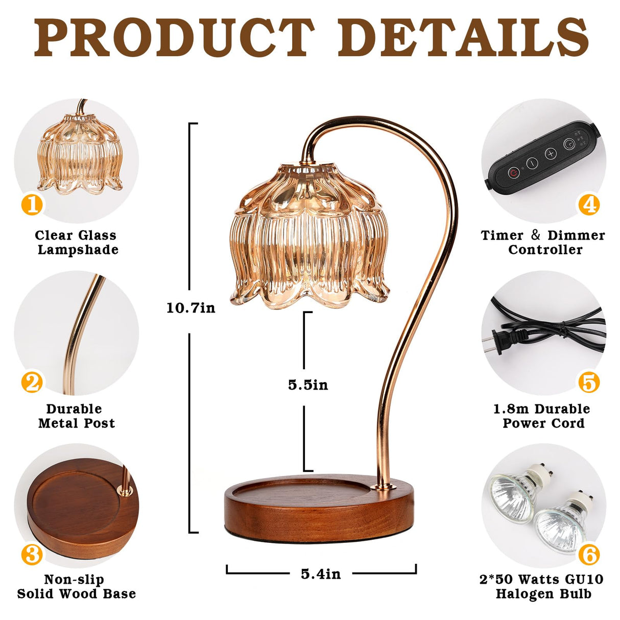 Flower Candle Warmer Lamp with Timer, Dimmable Candle Lamp Warmer, Christmas Birthday Gift for Women Mom, House Warming for New Home Decor, Lotus Wax Melt Warmer for Jar Candles