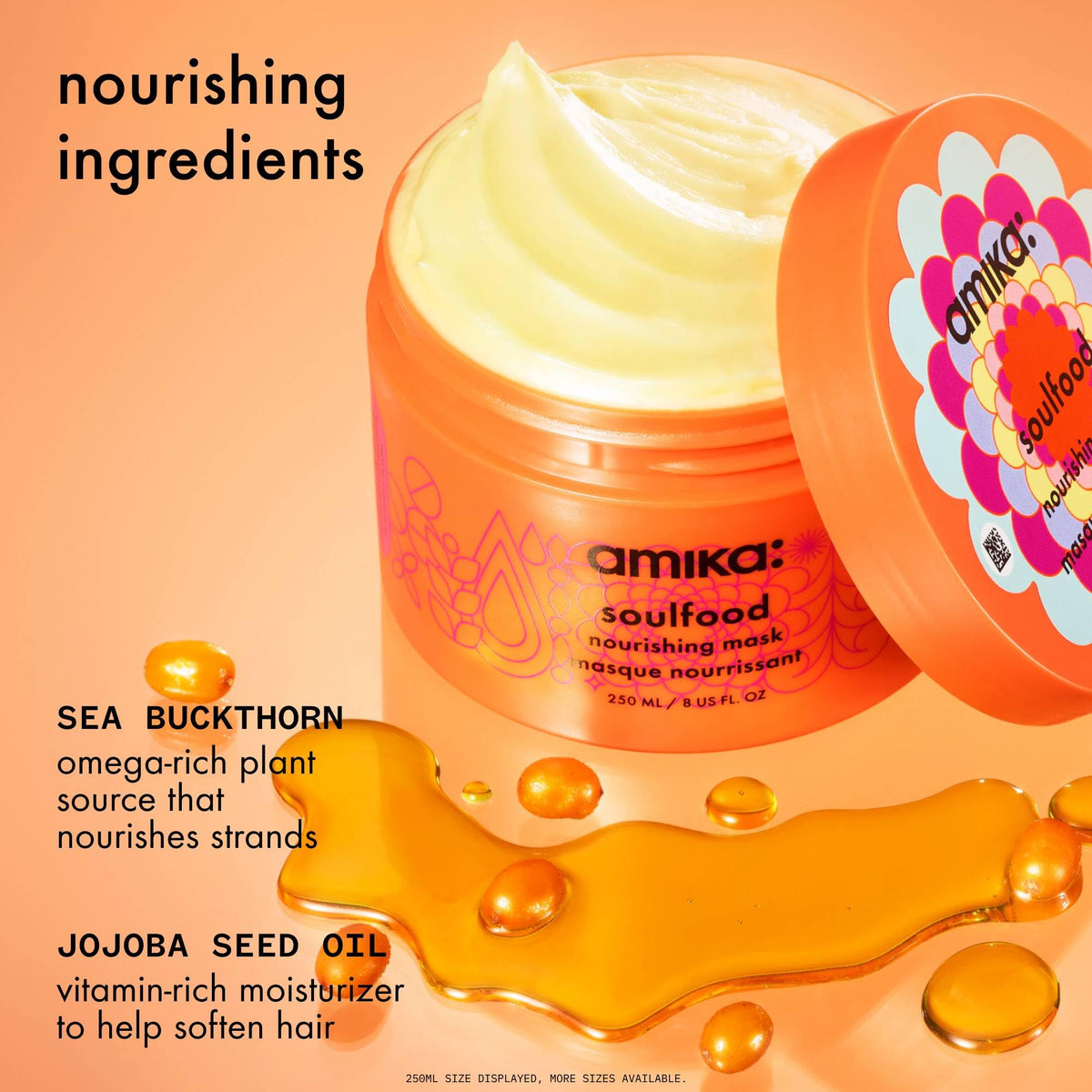 amika soulfood nourishing mask, 250ml