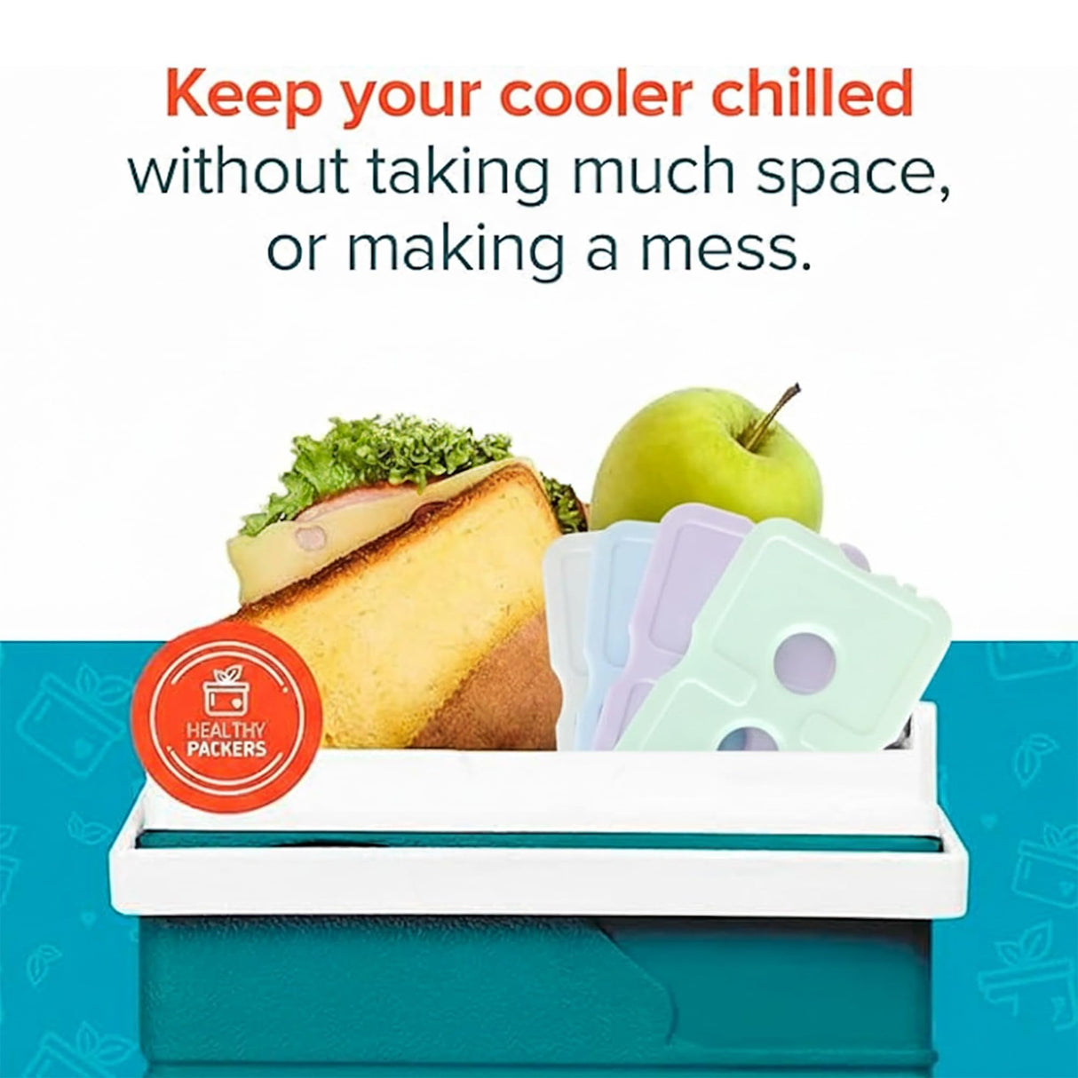 Healthy Packers Ice Packs for Lunch Boxes & Coolers - Freezer Packs - Original Cool Pack | Cooler Accessories for Beach, Camping & Fishing | Slim & Long-Lasting Reusable Ice Pack for Cooler