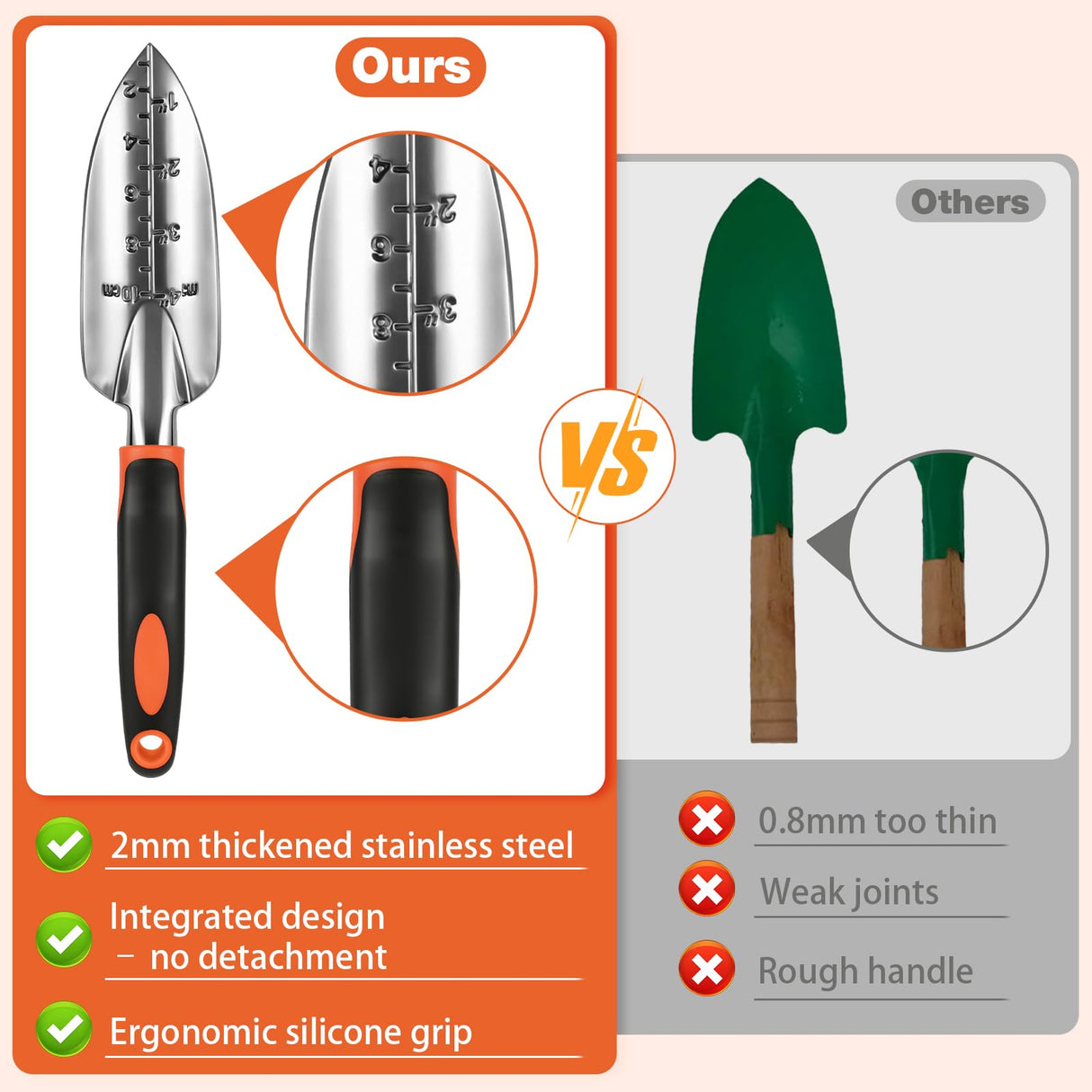 9-Piece Garden Tools Set Heavy Duty Stainless Steel with Tote Bag