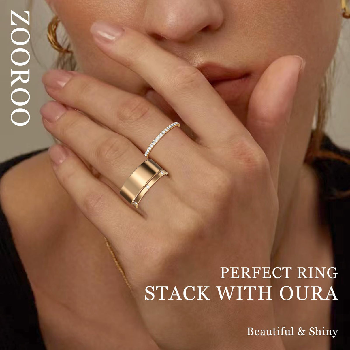 ZOOROO 2-Pack Stackable Bands for Oura Ring 5/Oura Ring 4/Oura Ring 3 Stack