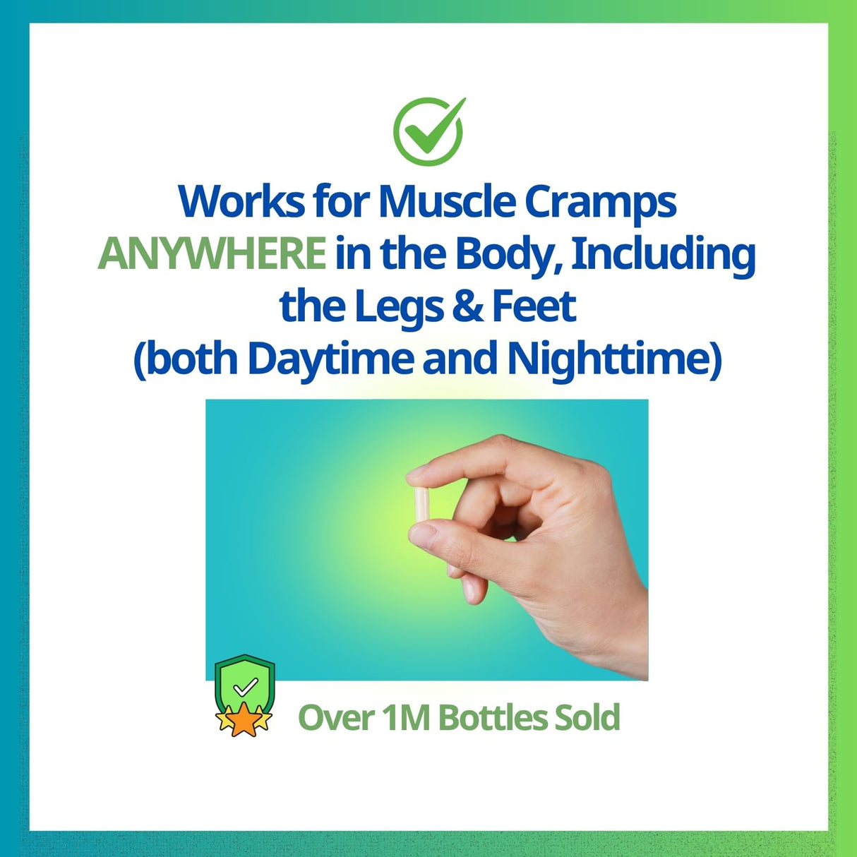 Cramp Defense® Leg Cramps Pills, Relief for All Muscle Cramps, Day and Night. Magnesium Supplement Capsules, 3-6 Month Supply. Non-Laxative, Organic Formula for Max Absorption and Results. Made in US.