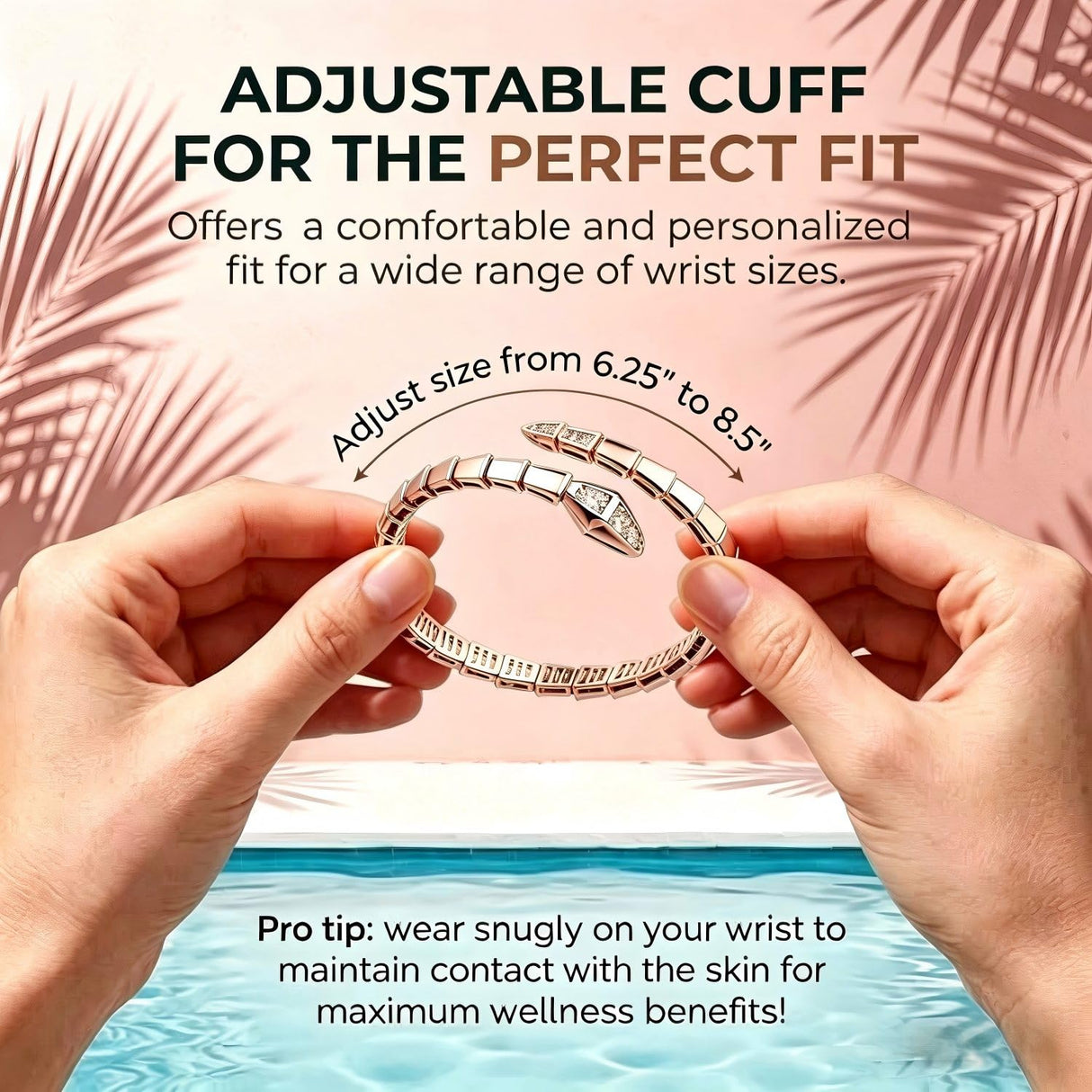 Ladies' Serpentine Bracelet,Rose Gold snake shaped bracelet