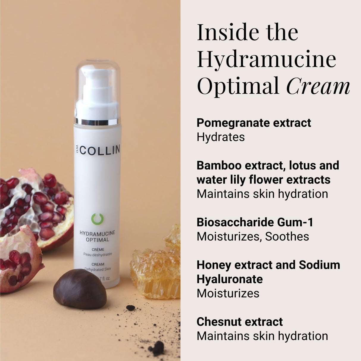 G.M. COLLIN Hydramucine Optimal Cream | Daily Face Moisturizer for Normal to Dry Skin | Firming Facial Lotion