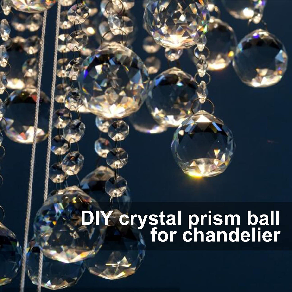 MerryNine 6 Pcs 40mm Clear Crystal Ball Prism Sun Shine Catcher Rainbow Pendants Maker, Hanging Crystals Prisms for Windows, for Feng Shui, for Gift (1.6"/40mm 6Pack)