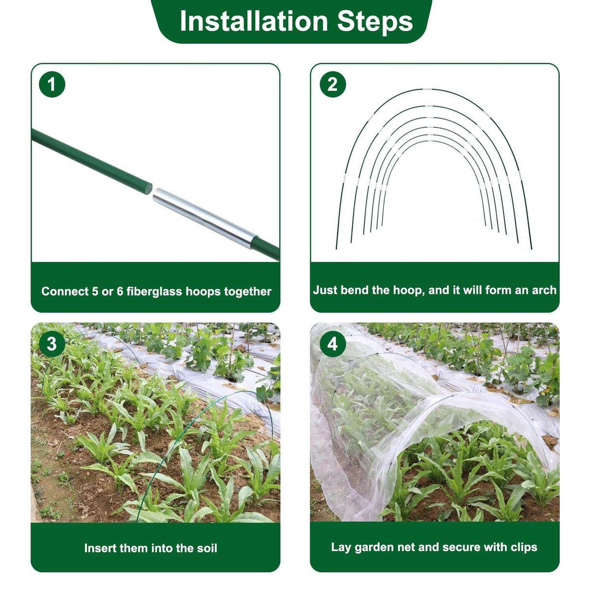 KLEWEE Garden Netting Kit for Raised Beds, 10x33ft Ultra Fine Mesh Netting