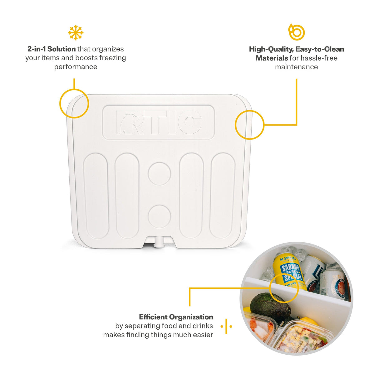 RTIC 52 QT Ultra-Light Cooler Divider, Accessories Perfect for Outdoors, Camping and Travel, Insert to Keep Contents Divided for Organization