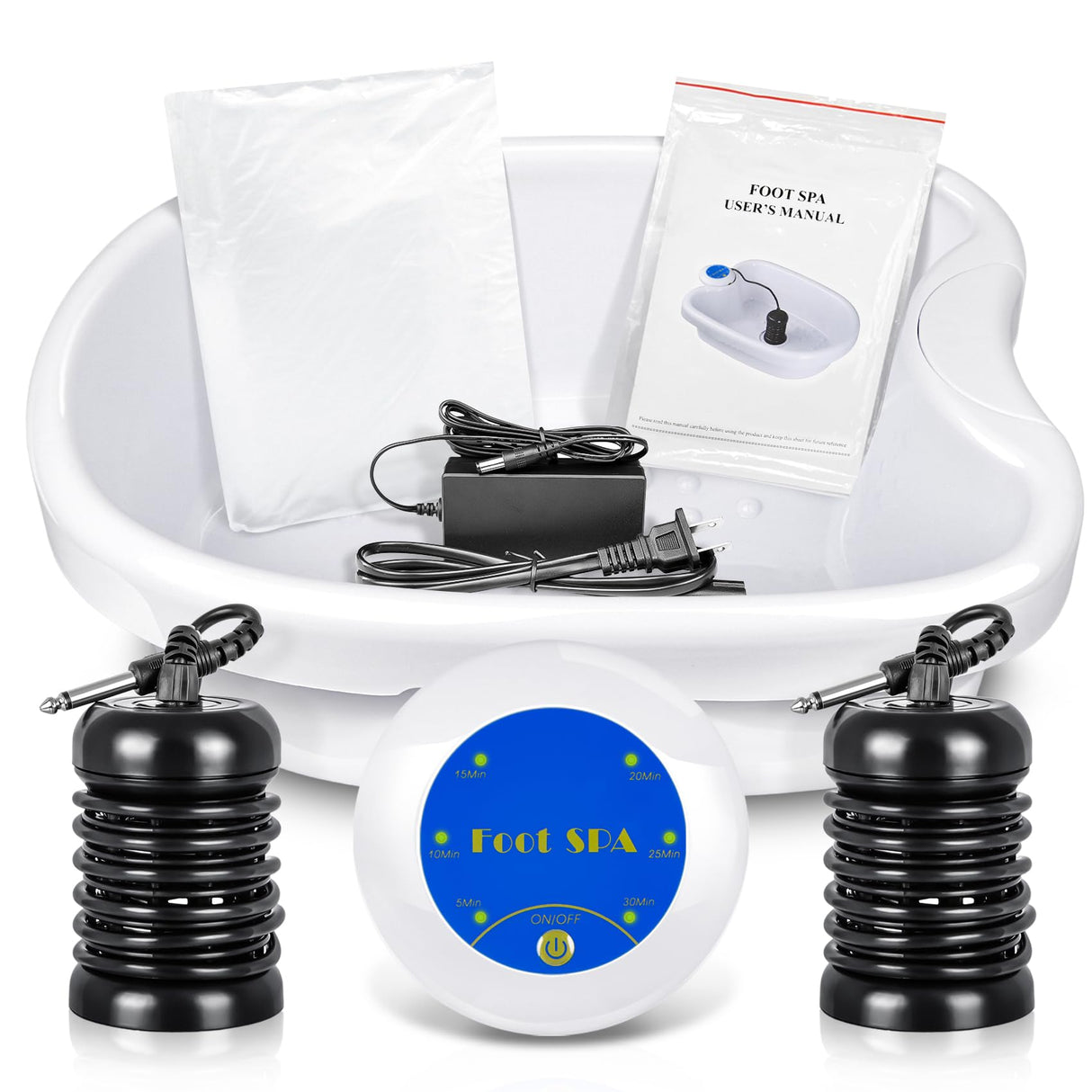 Lecaung Ionic Detox Foot Bath Machine, Personal Ionic Foot Cleanse Ionic Foot Bath SPA Machine for Home Beauty Salon Spa with Basin and Two Round Arrays