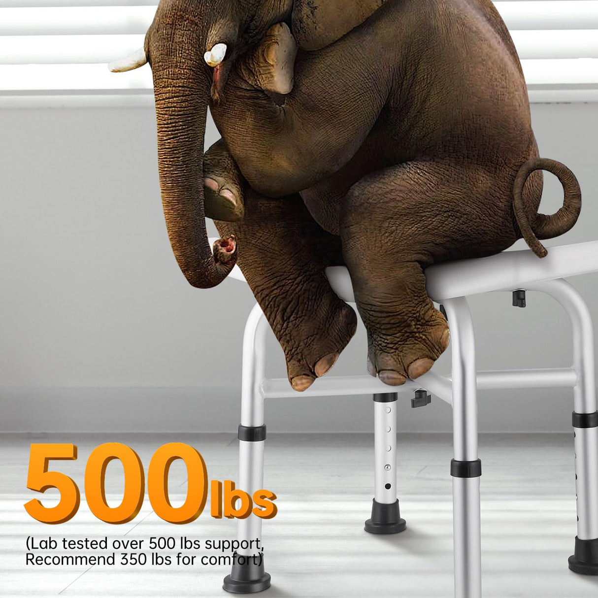 Hiqufet Shower Chair for Inside Shower(500lb), FSA/HSA Eligible 5 Height Adjustable Shower Stool, Shower Seats for Adults, 3-Minute Quick Assembly, Heavy Duty Shower Bench for Inside Shower to Sit on