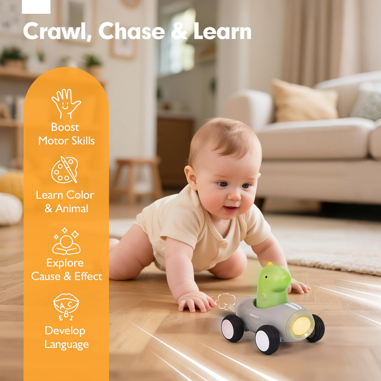 hahaland Toy Cars for Toddlers 1-3 - Push and Go Cars Musical Light up Toys for 1 Year Old Boy Gifts, Friction Powered Car Toddler Toys for One Year Old Birthday Christmas Baby Boy Girls Gifts, 3 PCS