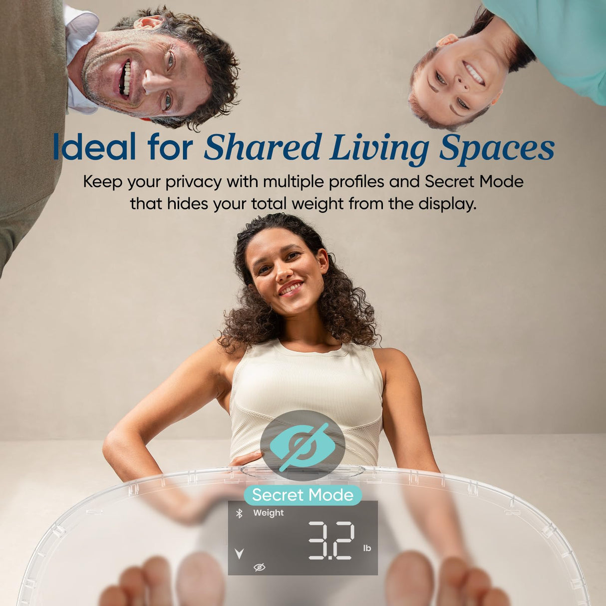 Etekcity Smart Rechargeable Scale for Body Weight, BMI, Fat, Muscle Mass, FSA HSA Eligible, Digital Bathroom Scale with 13 Metrics, Secret Mode, Bluetooth Connect to Free Apps, Rainbow White