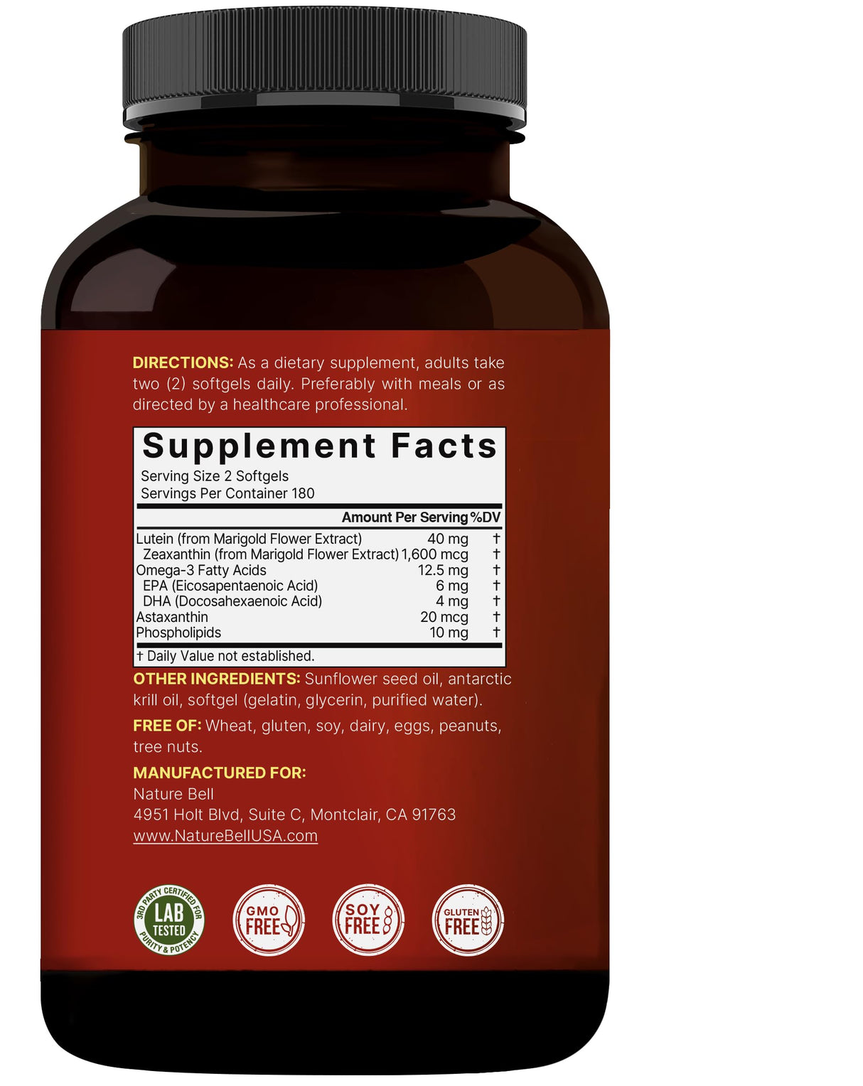 Lutein 40mg + Zeaxanthin 1,600mcg, 360 Softgels | 4-in-1 Formula with Astaxanthin, Omega-3 & Phospholipids | Marigold Flower Extract | Supports Eye, Brain & Vision Health | Non-GMO, Gluten Free