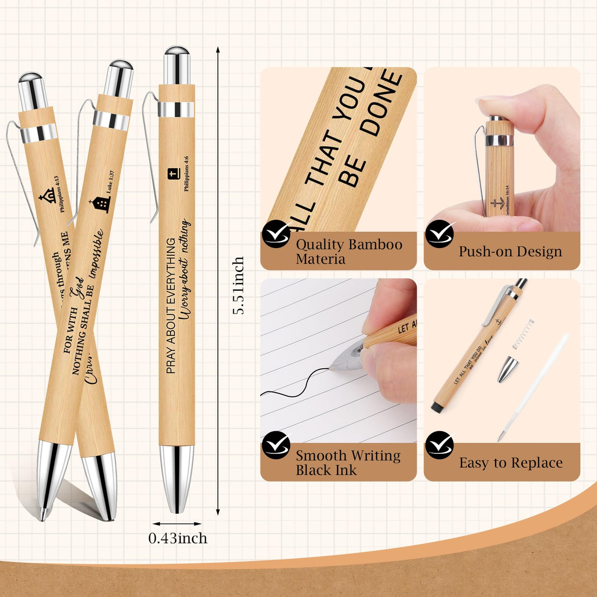 NEOACT 150 Pcs/50 Set Christian Gifts Bulk,Spiral Notebook with Bible Ballpoint Pen and Christian Bookmark,Prayer Journal Christmas Gifts for Staffs Coworkers Teachers Church Members & Pastor