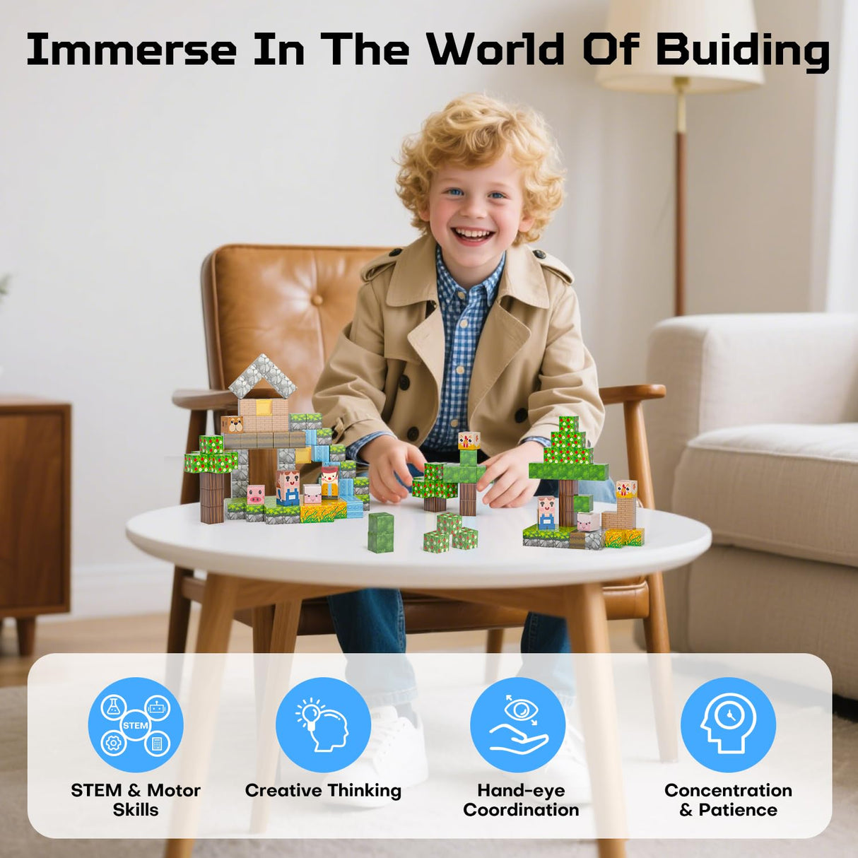 Kryzomat Magnetic Blocks, 100PCS 0.8" Magnetic Building Blocks, Magnet Cubes for Kids, STEM Sensory Toys for Toddlers Boys Girls Ages 3-12 Years Old Christmas Birthday Gifts