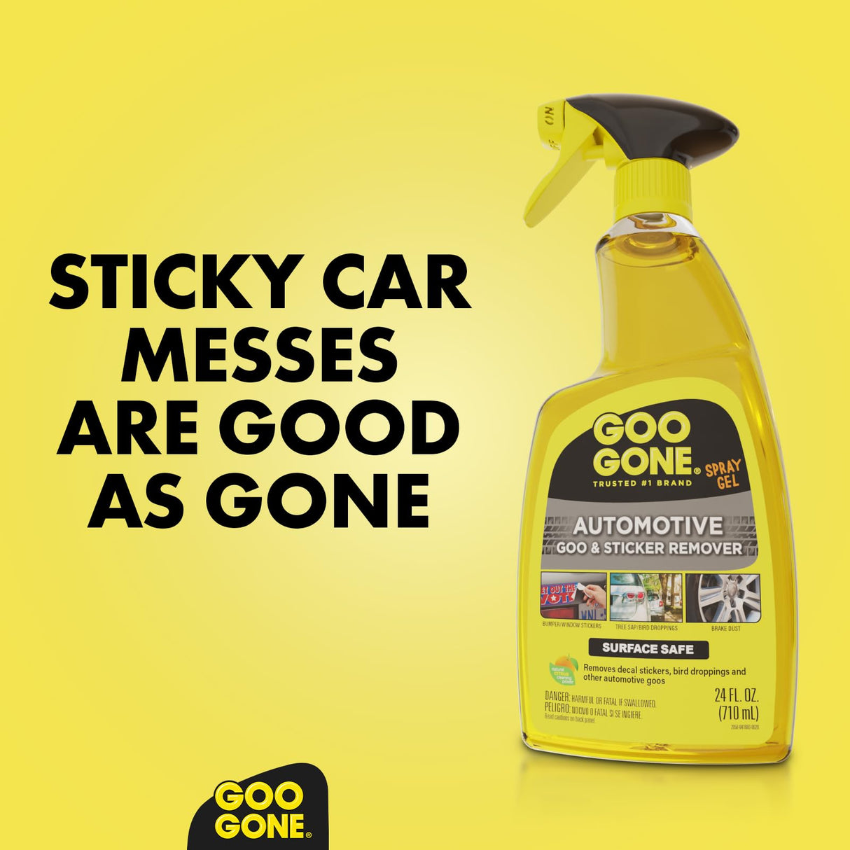 Goo Gone Automotive Adhesive Remover, Goo & Grime Cleaner for Bumper Stickers, Decals, Tree Sap, Brake Dust, Bird Droppings, Gum, Spray Paint, Asphalt, 24 oz with MicroFiber Buffing Towel