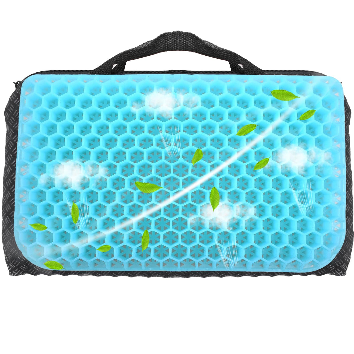 Wllead Gel Portable Seat Cushion (14.5" x 10.6") Foldable Travel Cushion, for Airplane Seats, Camping, Stadium, Cinema, Garden Benches Seat Cushion, Relieve Sedentary Pain