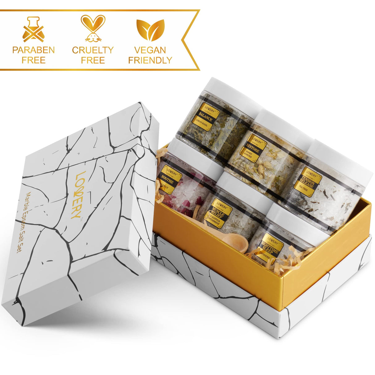 Gifts for Women Who Have Everything, Epsom Bath Salts Gift Basket Set, Relaxing Self Care Salt W/Essential Oil, Christmas Gifts for Mom, Lavender, Eucalyptus, Lemon, Coconut, Tea Tree, Honey Almond